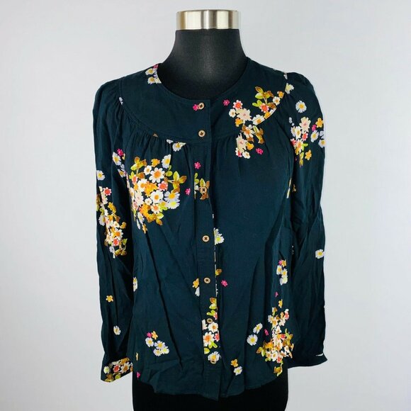 Anthropologie Maeve Womens Top XS Boho Floral Print Button Down Shirt - Picture 1 of 7